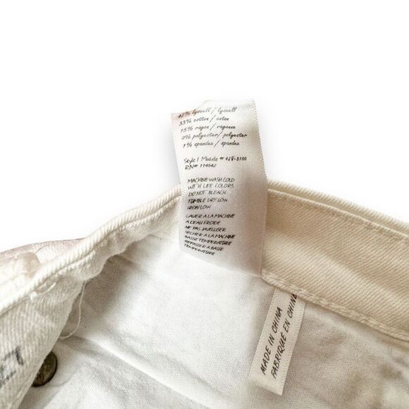 Blank NYC Little Queenie White Denim Cut-Off Short Blue Aztec Embroidery Size 27 - Picture 4 of 8